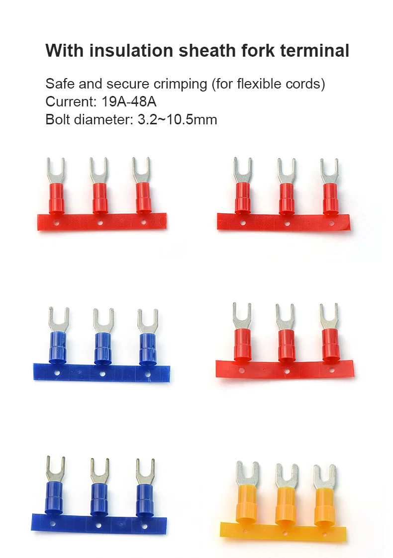 Messingnylon isolerte kappeterminaler hann- og hunnhylser Rulleflagghylser terminal, hylseterminal, isolert terminal