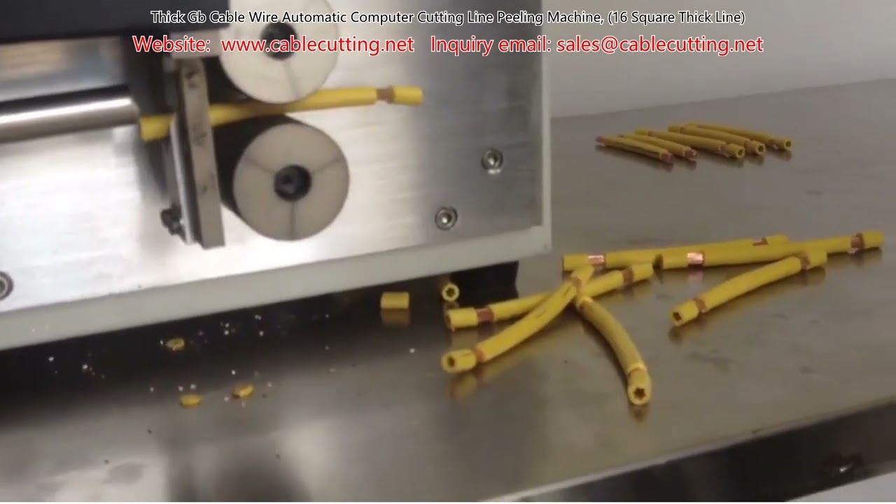 Thick Gb Cable Wire Automatic Computer Cutting Line Peeling Machine, 16 Square Thick Line