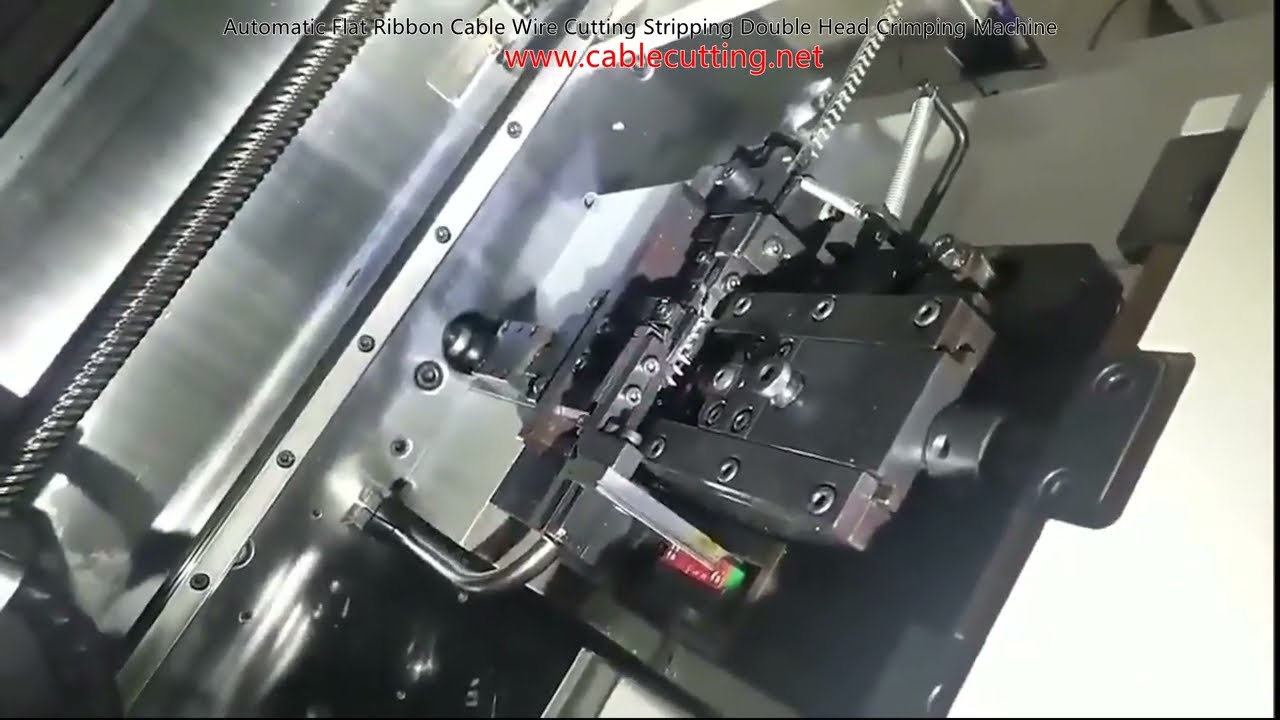 Automatic Flat Ribbon Cable Wire Cutting Stripping Double Head Crimping Machine